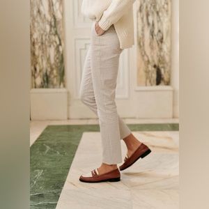 Sézane Clara Trousers in Camel/Ecru (Size 4/36)